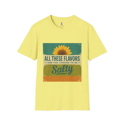 Sunflower Salty T-Shirt: Unisex Softstyle Tee for Sunshine Lovers, Casual Wear, Birthday Gift, Summer Vibes, Relaxed Style