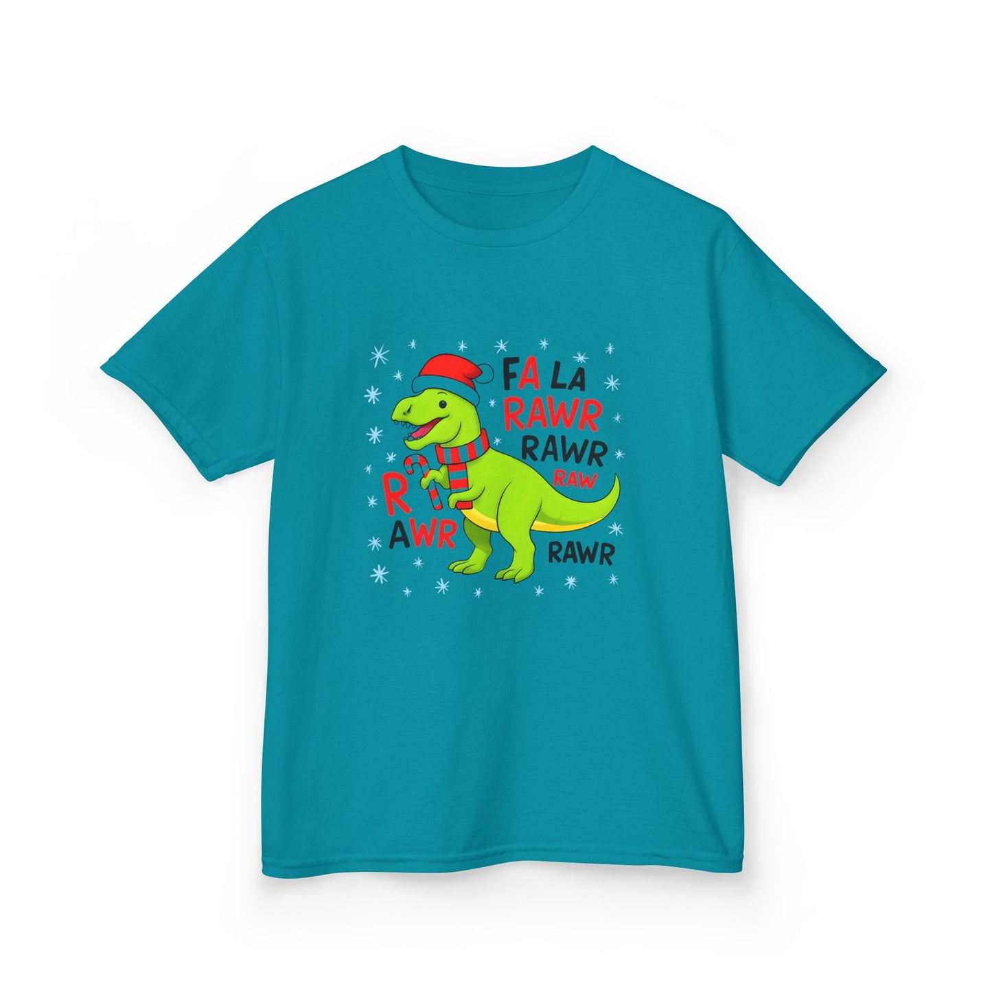Holiday Dinosaur Kids Tee, Christmas Shirt, Fun Dinosaur T-Shirt, Kids Party Outfit, Cute Graphic Tee, Gift for Kids