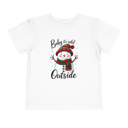 Baby It's Cold Outside Snowman Toddler Christmas Tee