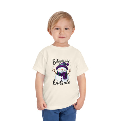 Baby It's Cold Outside Snowman Toddler Christmas Tee