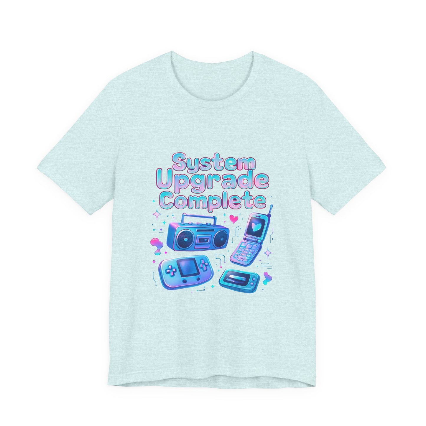 System Upgrade Complete Retro Gaming Tee — Cute Pastel Gameboy & Console Design