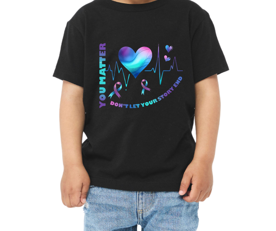 You matter Suicide Awareness Kid Black T-Shirt