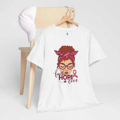 Empowering Cancer Awareness Tee, Hope Love Pink Ribbon Shirt, Inspirational Unisex Tee, Gifts for Breast Cancer Awareness, Supportive [...]