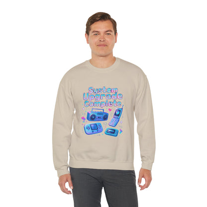 Crewneck Sweatshirt — "System Upgrade Complete" Retro Gaming Graphic