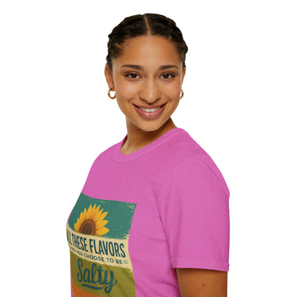Sunflower Salty T-Shirt: Unisex Softstyle Tee for Sunshine Lovers, Casual Wear, Birthday Gift, Summer Vibes, Relaxed Style