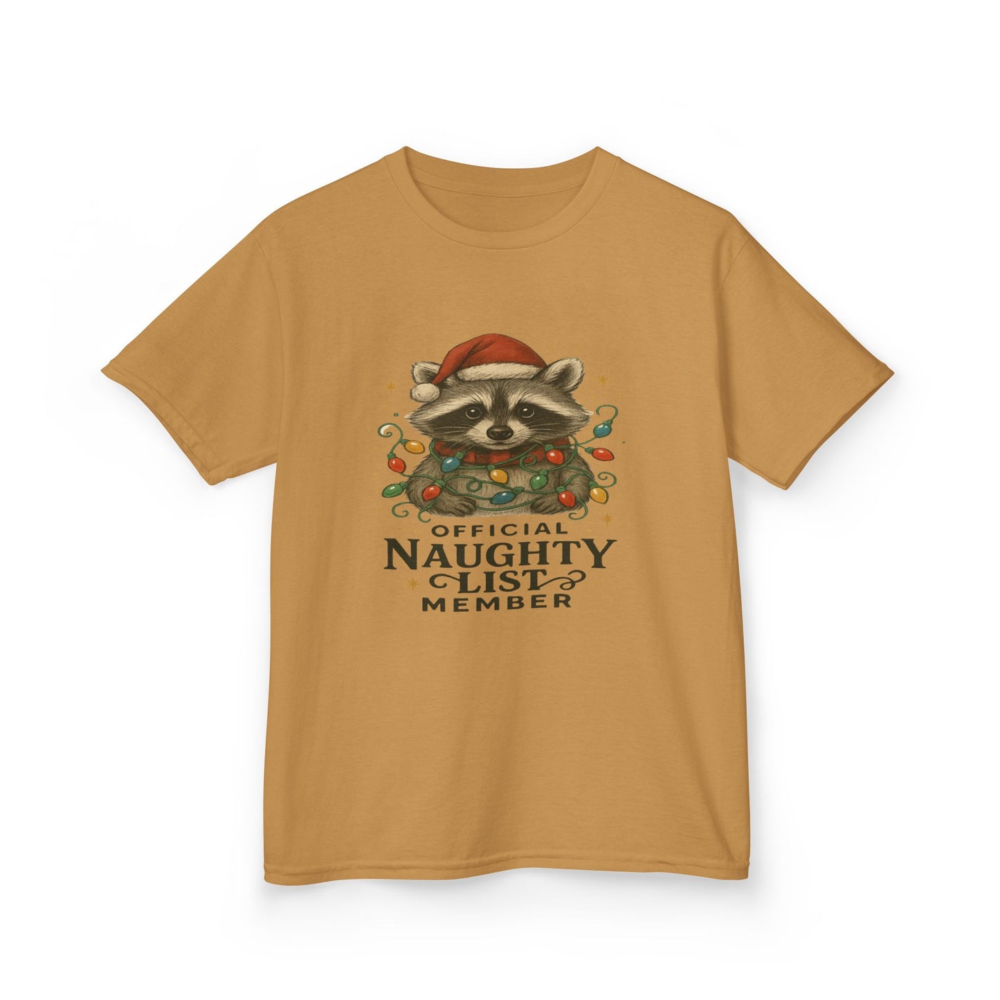 Naughty Raccoon Christmas Tee - Holiday Gift for Kids