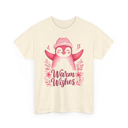 Warm Wishes Pink Penguin Tee - Holiday Tee