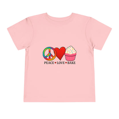 Peace Love Bake Toddler Christmas Tee