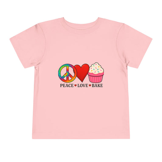 Peace Love Bake Toddler Christmas Tee