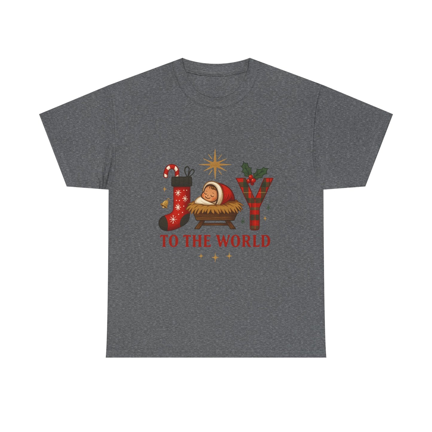 Christmas Joy Unisex Tee with Baby Jesus Illustration