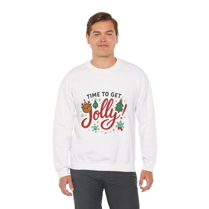 Holiday Sweatshirt - "Time to Get Jolly!" Christmas Crewneck