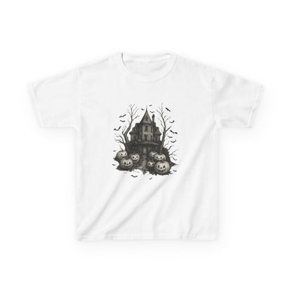 Spooky Haunted House Dino Tee - Halloween Kids Shirt