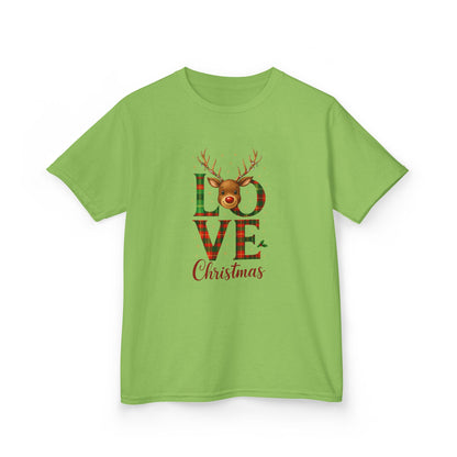 Love Christmas Dinosaur Kids Tee - Holiday Fun!