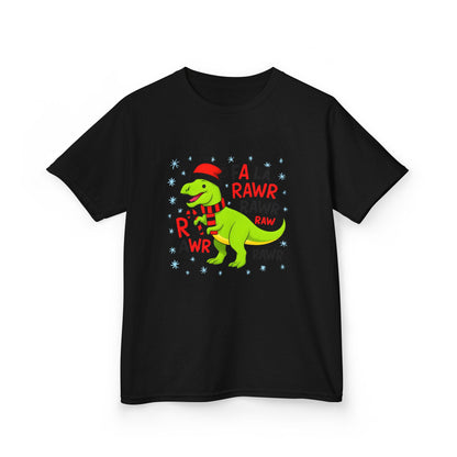 Holiday Dinosaur Kids Tee, Christmas Shirt, Fun Dinosaur T-Shirt, Kids Party Outfit, Cute Graphic Tee, Gift for Kids
