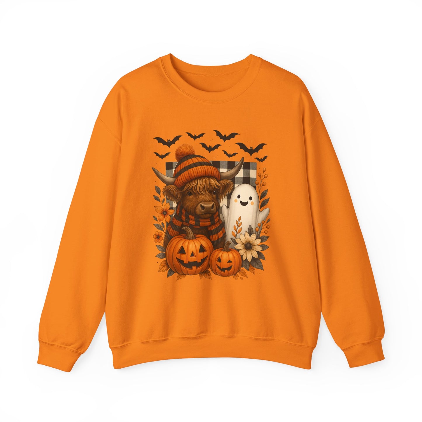 Happy Halloween Cow & Ghost Crewneck Sweatshirt