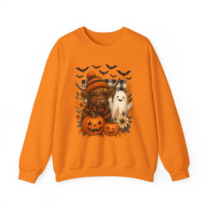 Happy Halloween Cow & Ghost Crewneck Sweatshirt