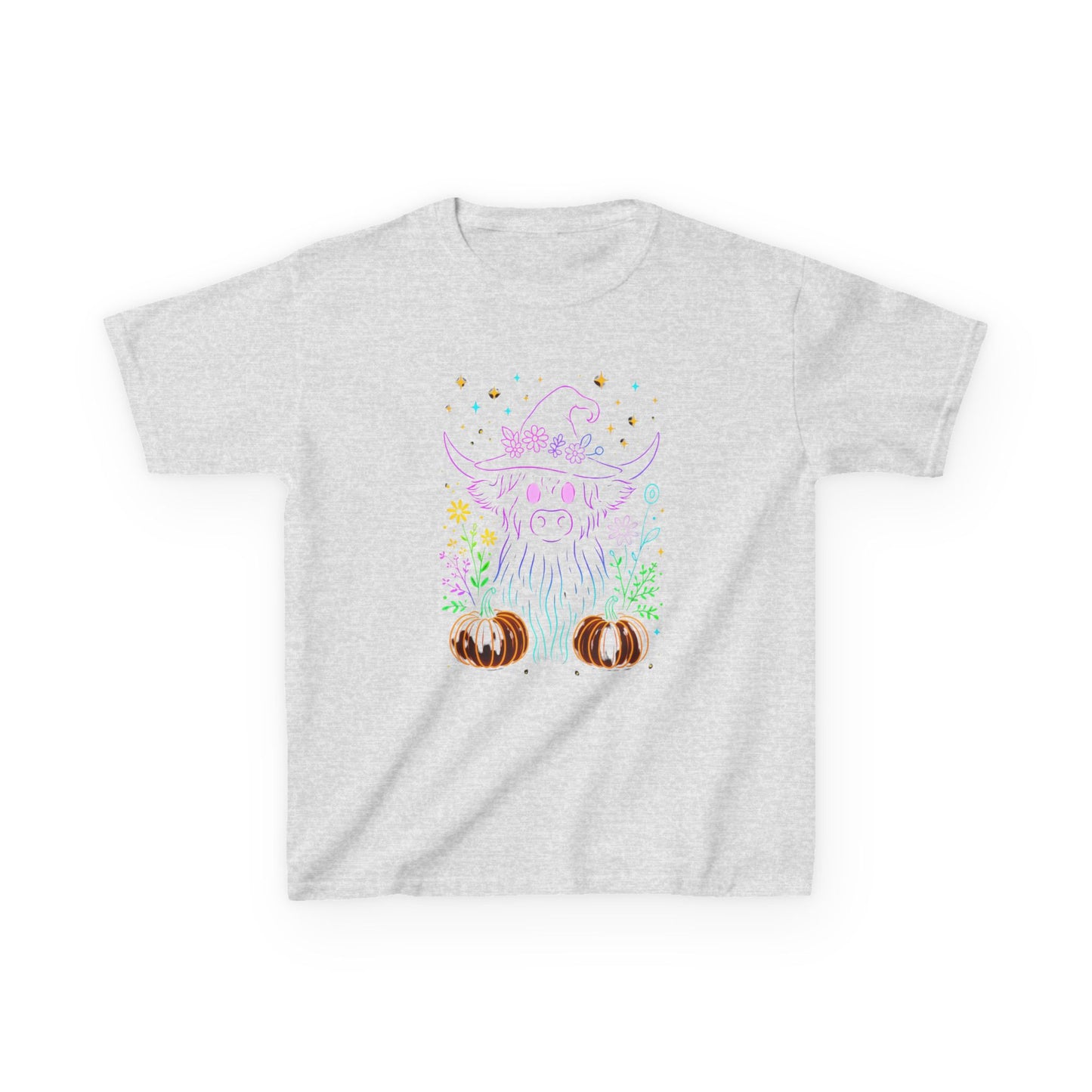 Halloween Highland Cow Tee - Spooky & Cute Kids Shirt