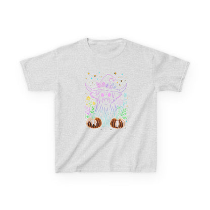 Halloween Highland Cow Tee - Spooky & Cute Kids Shirt