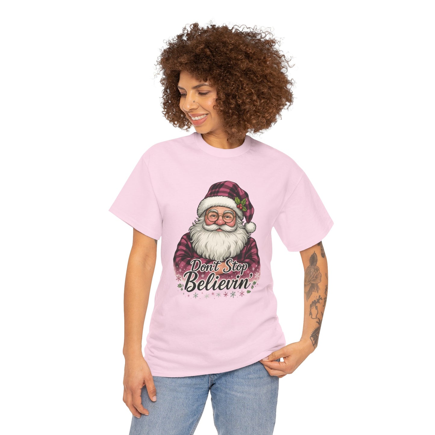 Don't Stop Believin' Santa - Holiday Tee