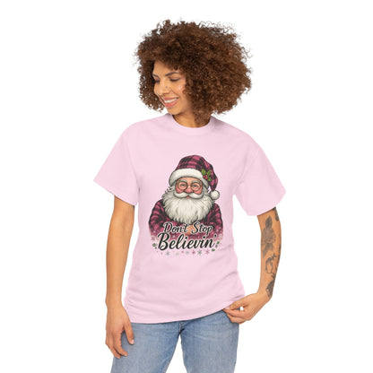 Don't Stop Believin' Santa - Holiday Tee