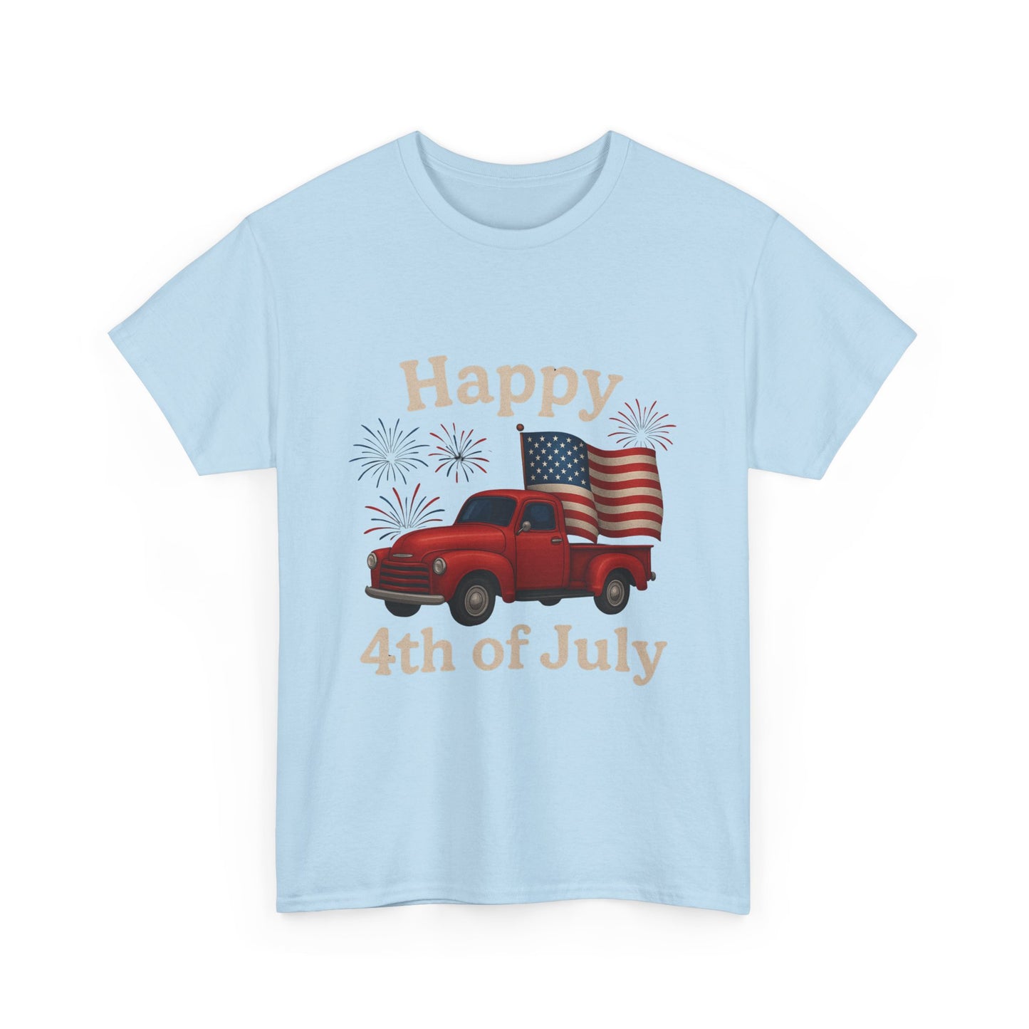 🚙 Happy 4th of July Truck Tee – Patriotic Vintage Pickup Shirt