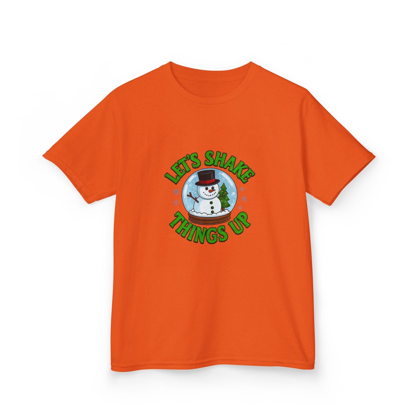 Snowman Dino Globe Kids Christmas Tee