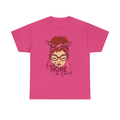 Hope, Faith & Love: Pink Ribbon Awareness Tee