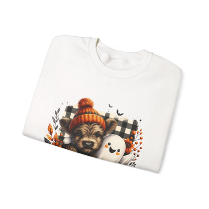 Cute Halloween Dog & Ghost Crewneck Sweatshirt