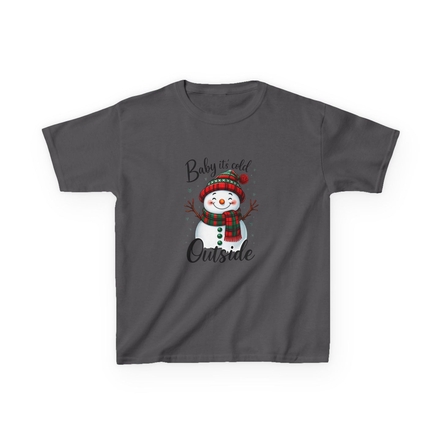 Baby It's Cold Outside Snowman Dinosaur Kids Tee