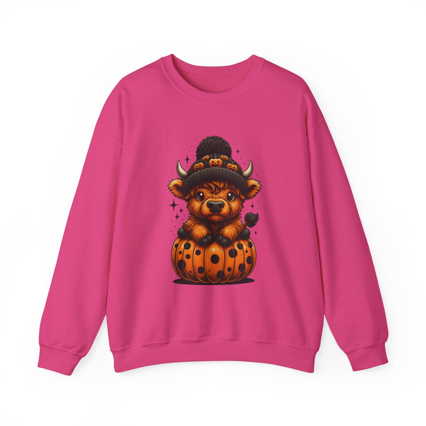 Halloween Cow Calf in Pumpkin Crewneck Sweatshirt