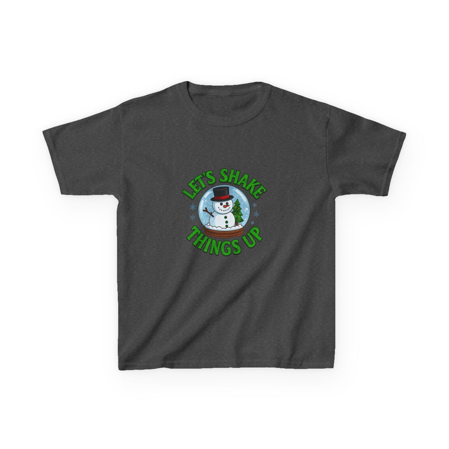 Snowman Dino Globe Kids Christmas Tee