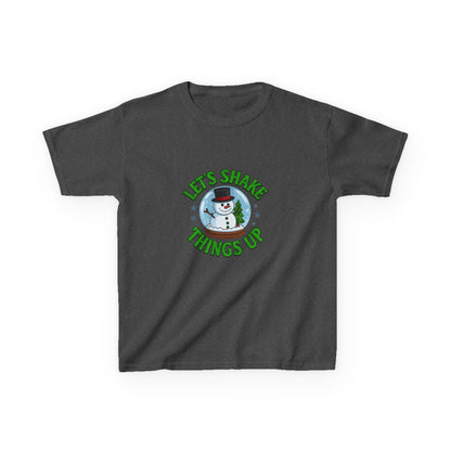 Snowman Dino Globe Kids Christmas Tee