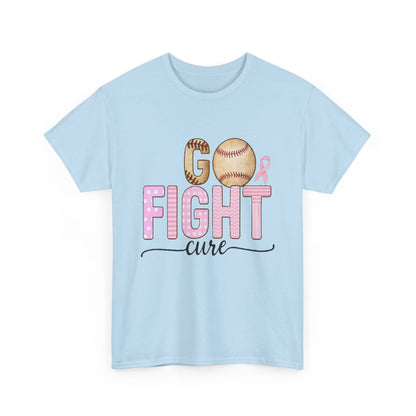Go Fight Cure Baseball Pink Ribbon Awareness Tee