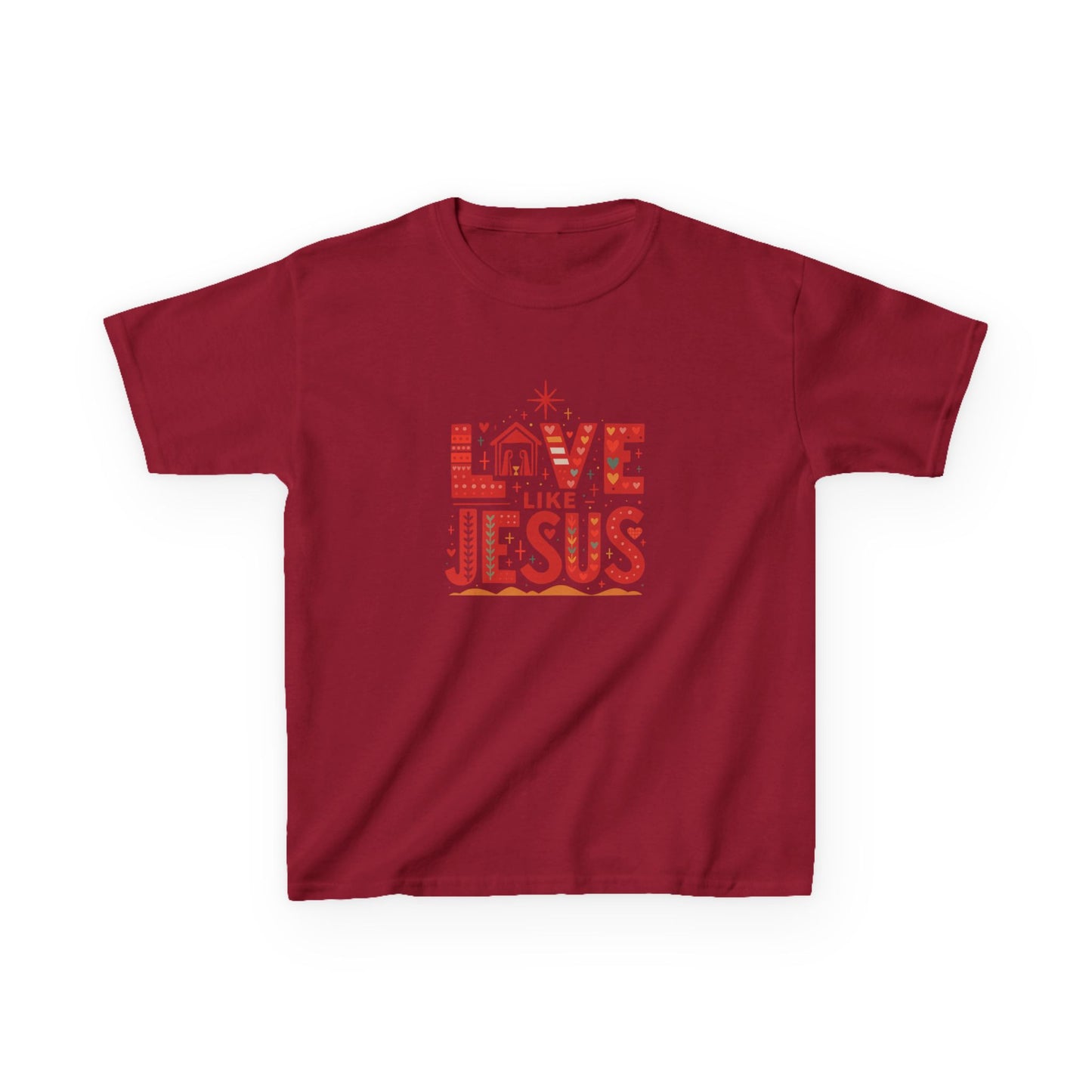 Love Like Jesus Christmas Dinosaur Kids Tee