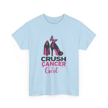 Crush Cancer Girl Tee: High Heels, Pink Ribbon, Hope