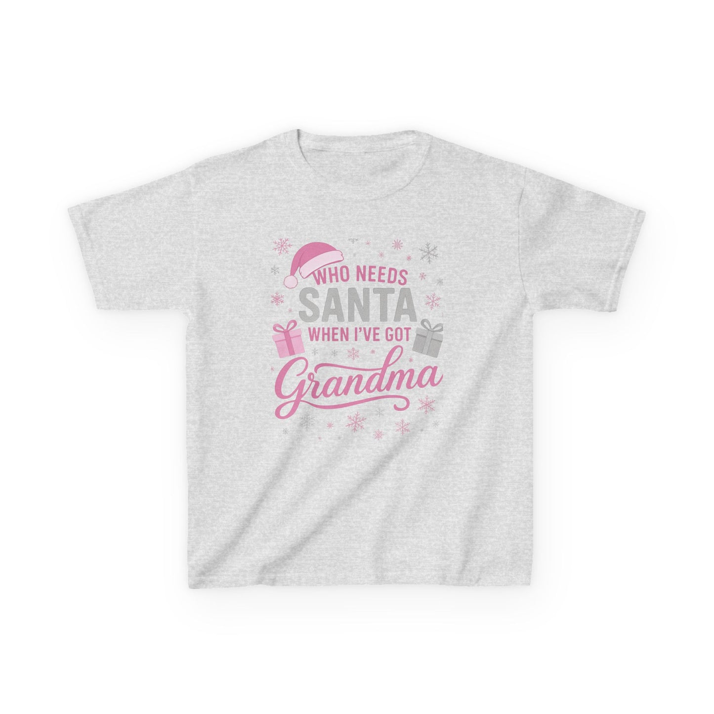 Grandma's My Santa! Christmas Dino Kids Tee