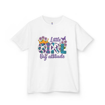 Whimsical Kids Tee for Big Attitude, Fun T-Shirt for Girls, Playful Cotton Shirt, Gift for Birthdays or Celebrations