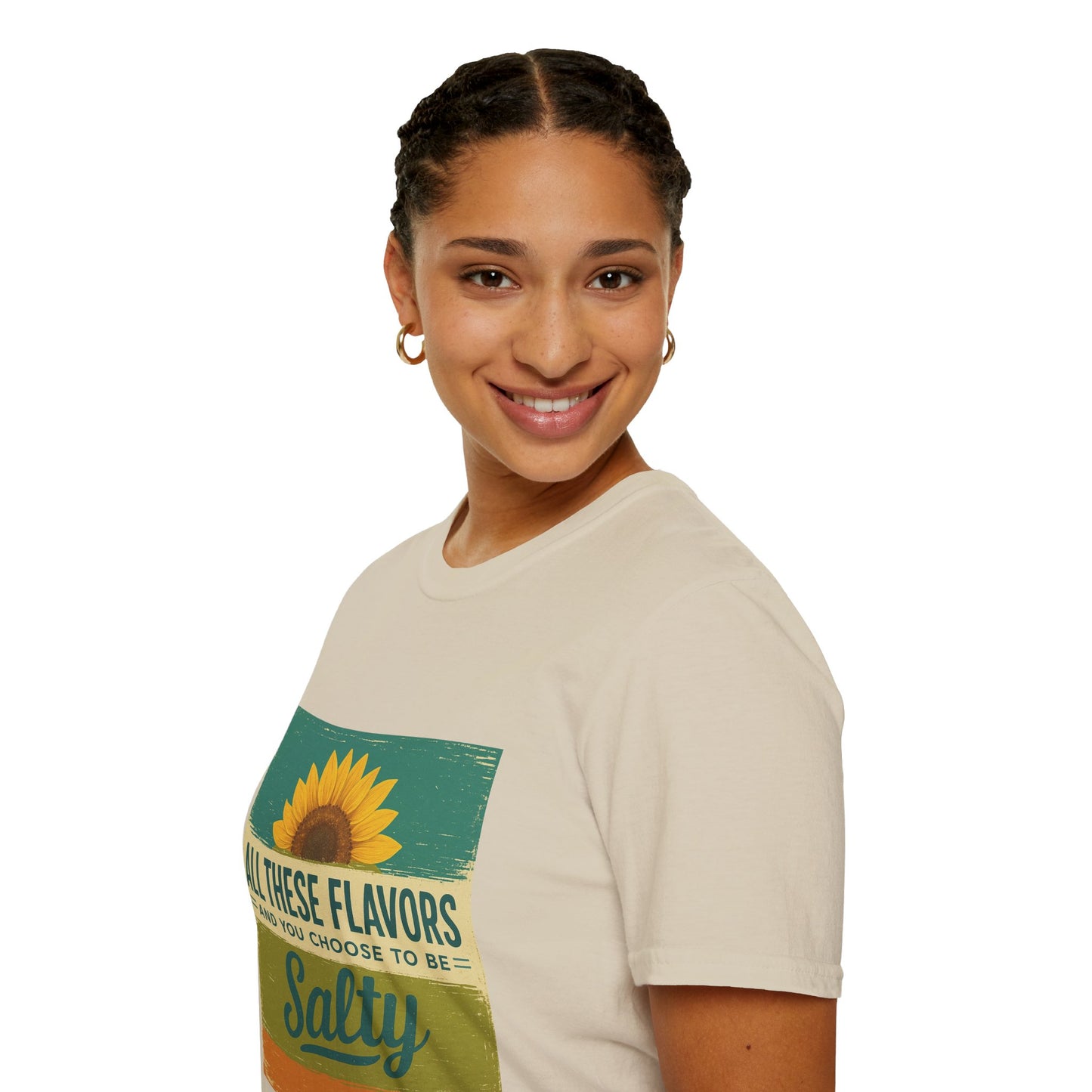 Sunflower Salty T-Shirt: Unisex Softstyle Tee for Sunshine Lovers, Casual Wear, Birthday Gift, Summer Vibes, Relaxed Style