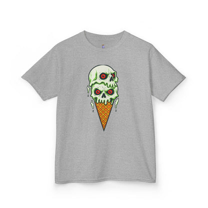 Kids Skull Ice Cream Tee, Cute T-Shirt for Kids, Halloween Apparel, Year-Round Fun, Trendy Summer Wear, Unique Gift Idea