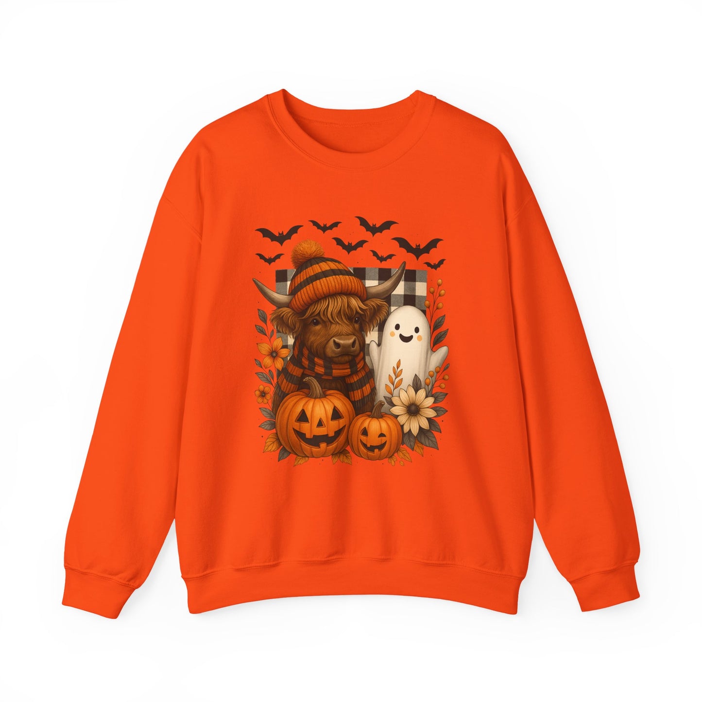 Happy Halloween Cow & Ghost Crewneck Sweatshirt