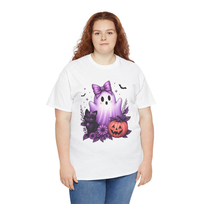 Pastel Halloween Ghost Cat Tee