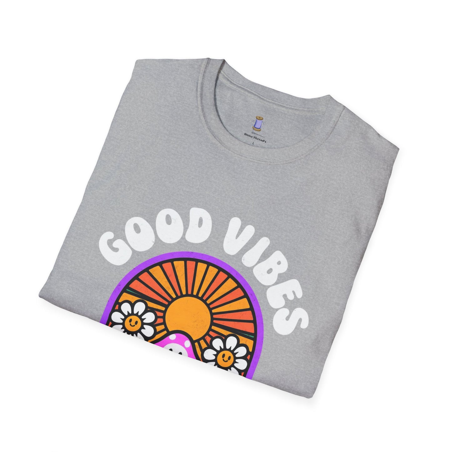 Good Vibes Unisex Softstyle T-Shirt | Retro Graphic Tee | Summer Vibe Shirt | Festival Fashion | Relaxed Fit Casual Top