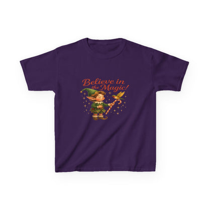 Believe in the Magic Elf & Dino Christmas Kids Tee