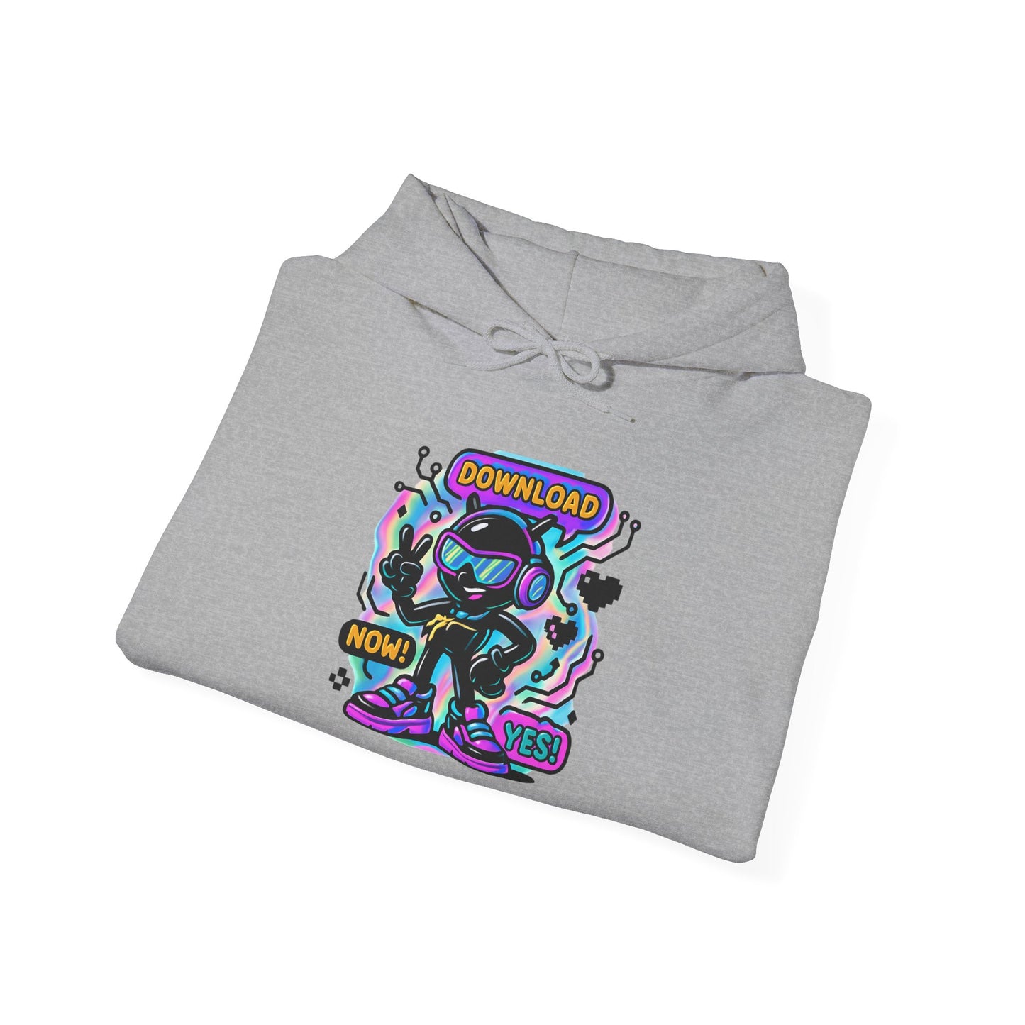 Psychedelic Alien Skate Hoodie — "Down Lord" Neon Graphic Pullover