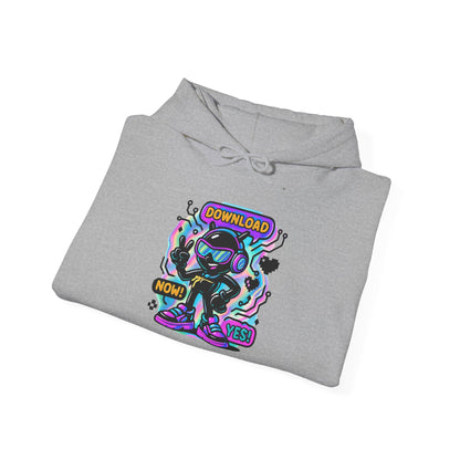 Psychedelic Alien Skate Hoodie — "Down Lord" Neon Graphic Pullover