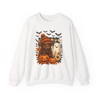Happy Halloween Cow & Ghost Crewneck Sweatshirt