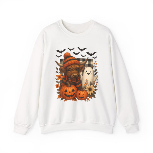 Happy Halloween Cow & Ghost Crewneck Sweatshirt
