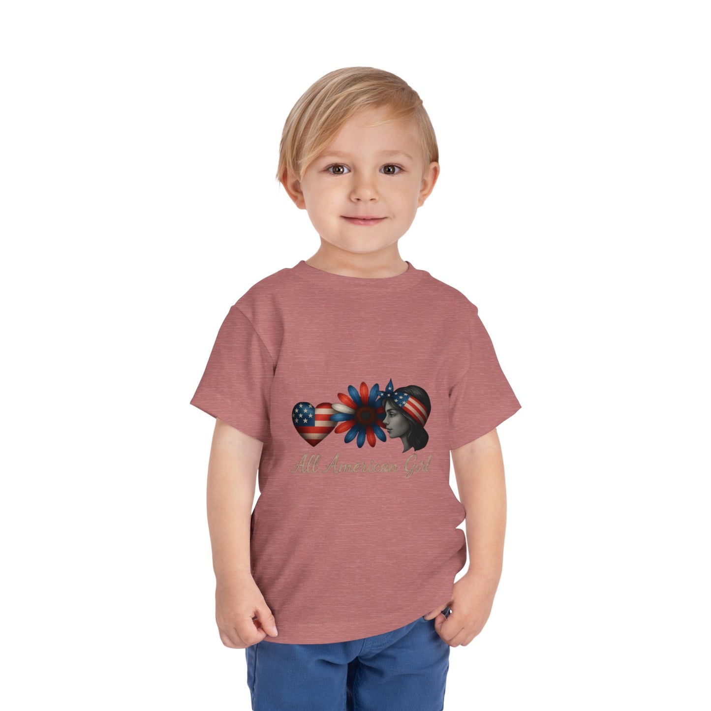 All American Girl Heart & Flower Tee