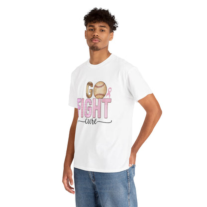 Go Fight Cure Baseball Pink Ribbon Awareness Tee