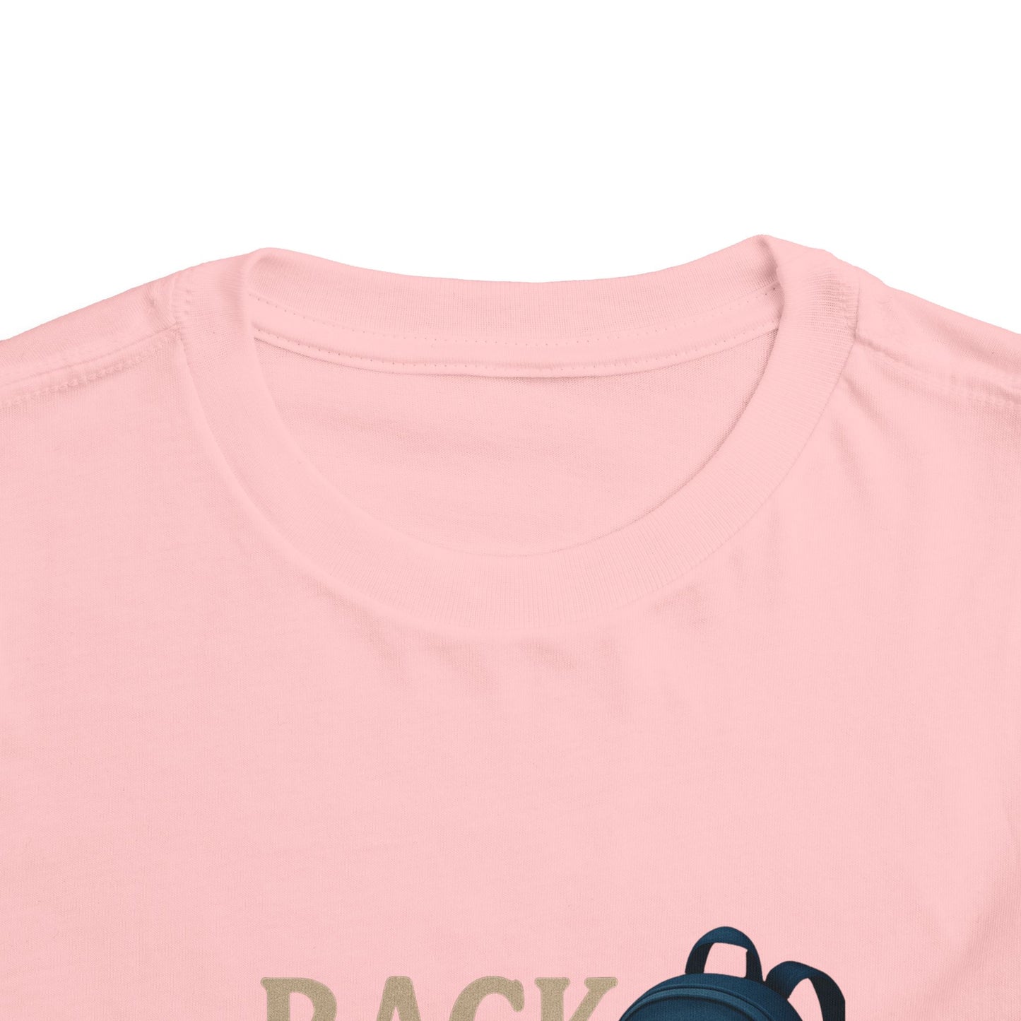 Toddler Tee Back to School Shirt with Backpack, Apple, Pencil, and Book Design